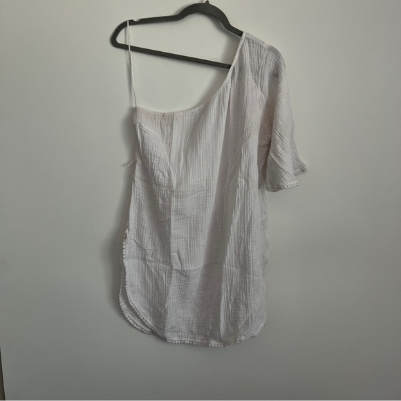Abercrombie & Fitch White One-Shoulder Mini Beach Cover Up-Size Large - Picture 1 of 8